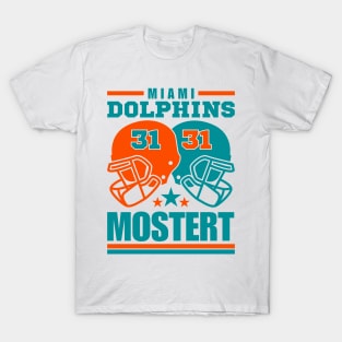 Miami Dolphins Mostert 31 American Football Retro T-Shirt